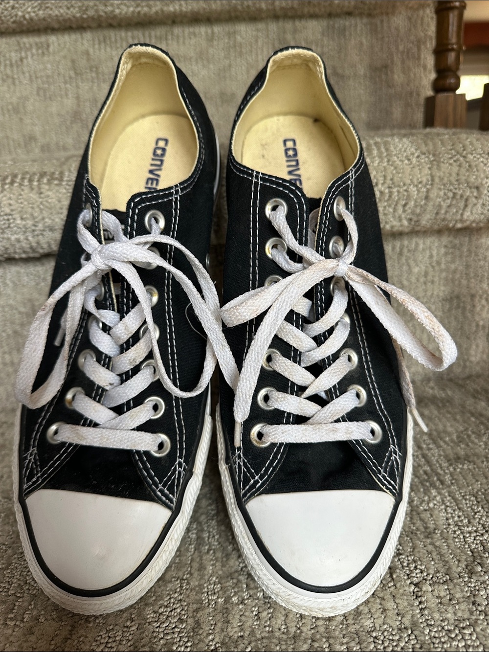 Converse Black and White Low-Top Canvas Sneakers